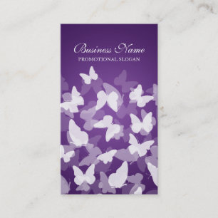 Tarjeta De Visita Profesional púrpura de las mariposas elegantes