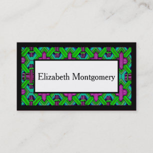 Tarjeta de visita profesional púrpura y verde