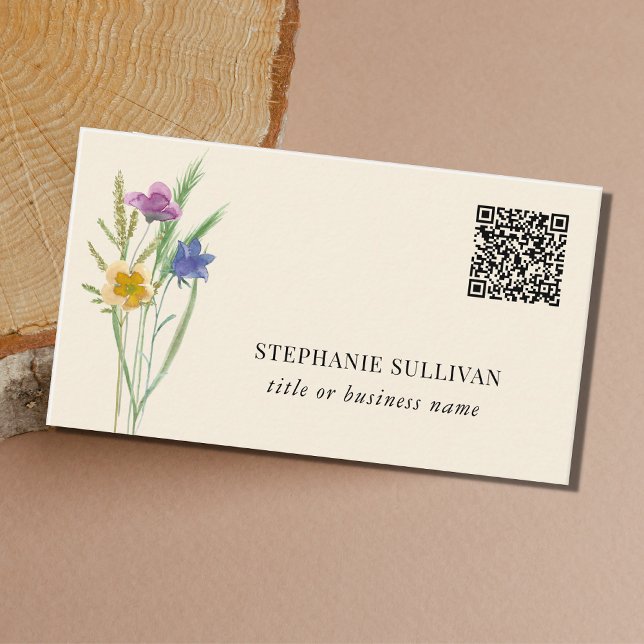 Tarjeta de visita profesional QR Code Wildflower (Subido por el creador)