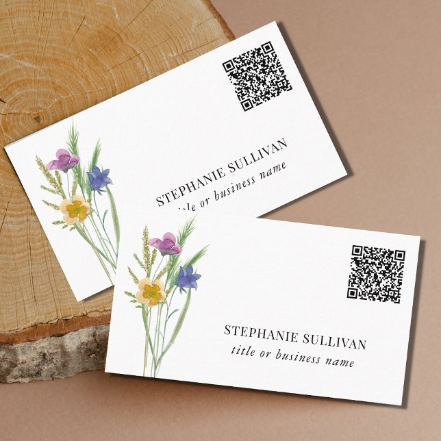 Tarjeta de visita profesional QR Code Wildflower (Subido por el creador)