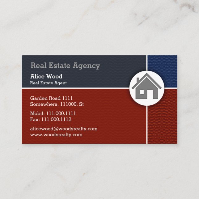 Tarjeta De Visita Profesional real de la agencia inmobiliaria el | (Anverso)