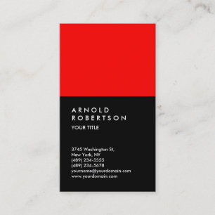 Tarjeta de visita profesional Red Black Profession