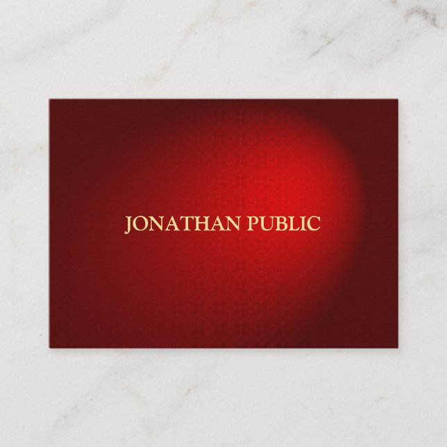 Tarjeta De Visita Profesional Red Damask Template Luxury Elegent (Anverso)