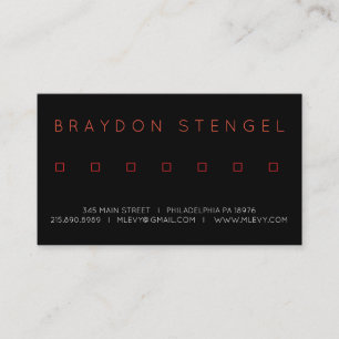 Tarjeta de visita profesional RED SQUARES