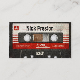 Tarjeta De Visita Profesional retro fresco del casete audio el DJ