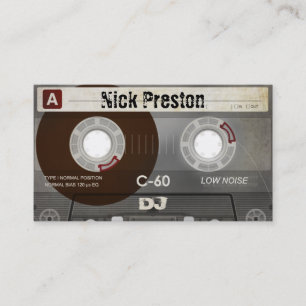 Tarjeta De Visita Profesional retro fresco del casete audio el DJ