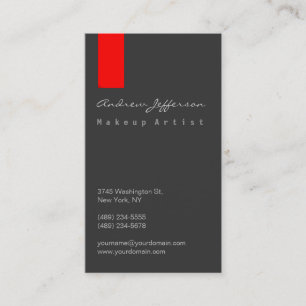 Tarjeta de visita profesional roja gris del