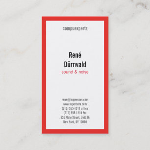 Tarjeta De Visita Profesional rojo blanco negro