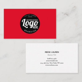 Tarjeta De Visita Profesional rojo con logotipo negro