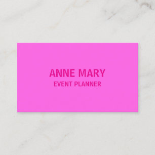 Tarjeta De Visita Profesional Rosa Caliente Moderno Atrevido Colorid