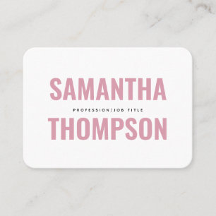 Tarjeta De Visita Profesional rosa y blanco de Moda moderna