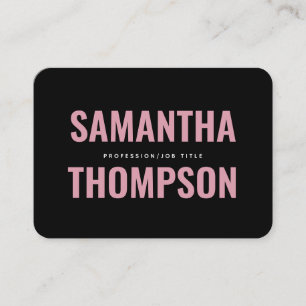 Tarjeta De Visita Profesional rosa y blanco de Moda moderna