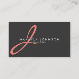 Tarjeta De Visita Profesional rosado coralino moderno y elegante del