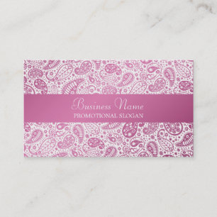 Tarjeta De Visita Profesional rosado de Paisley de la moda