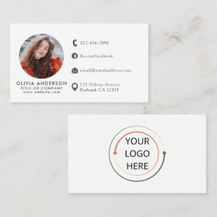 Tarjeta De Visita Profesional Rubor & White Photo Logo
