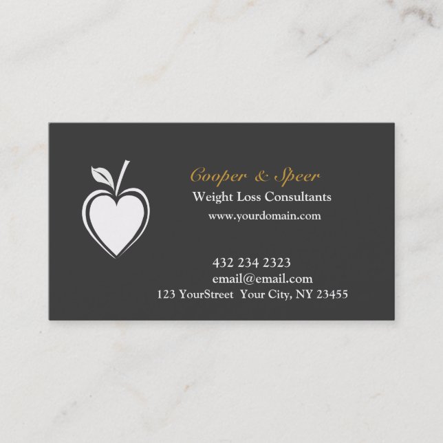 Tarjeta De Visita Profesional sano negro elegante moderno del (Anverso)
