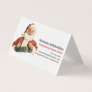 Tarjeta De Visita Profesional Santa Claus Retro Vintage Informal