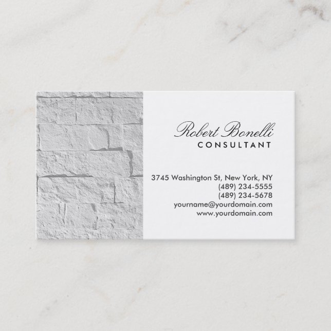 Tarjeta de visita profesional Script Wall Brick (Anverso)