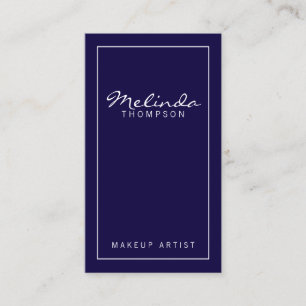 Tarjeta De Visita Profesional Sencilla Marina Moderna Azul y Blanco