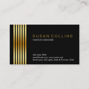 Tarjeta De Visita Profesional sencillo a rayas elegante moderno