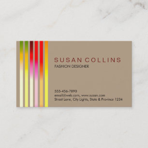 Tarjeta De Visita Profesional sencillo a rayas elegante moderno