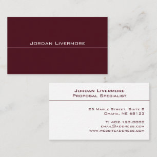 Tarjeta De Visita Profesional, sencillo, básico, marrón y blanco mod