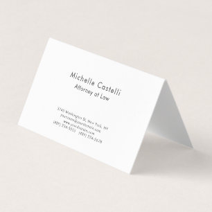 Tarjeta De Visita Profesional Sencillo Clásico Simple Blanco y Negro