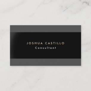 Tarjeta De Visita Profesional Sencillo Elegante Gris Negro Moderno
