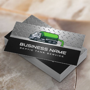 Tarjeta De Visita Profesional Septic Tank Service Moderno Faux Metal