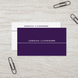 Tarjeta De Visita Profesional, simple, básico, violeta y blanco mode