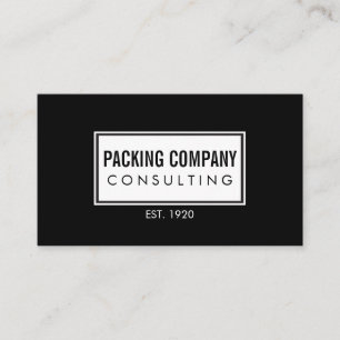 Tarjeta De Visita Profesional simple / Borde embellecido / Negro
