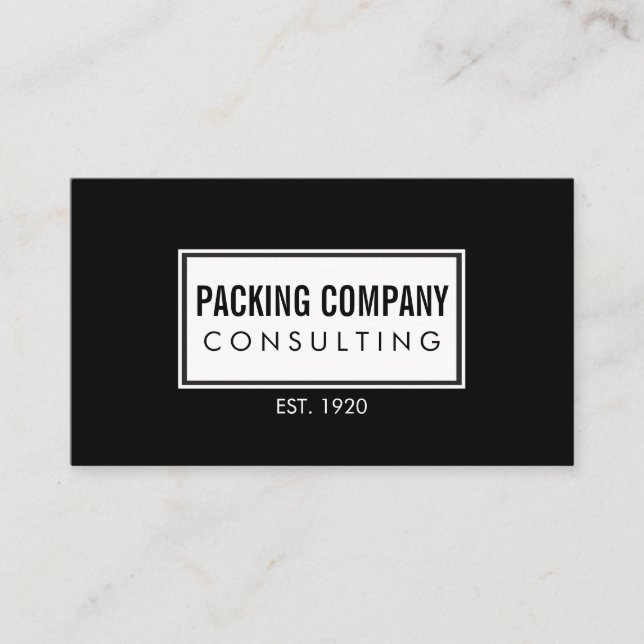 Tarjeta De Visita Profesional simple / Borde embellecido / Negro (Anverso)