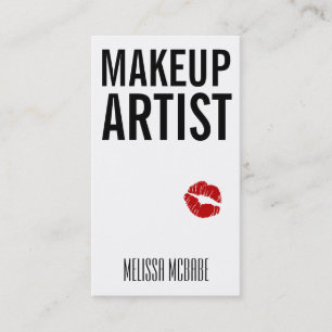 Tarjeta De Visita profesional simple de maquillaje del artista del
