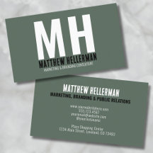 Profesional Simple Green Monogram