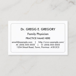 Tarjeta de visita profesional simple, médica