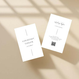 Tarjeta De Visita Profesional simple minimalista con código QR