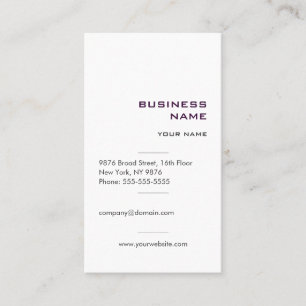 Tarjeta de visita profesional simple moderna