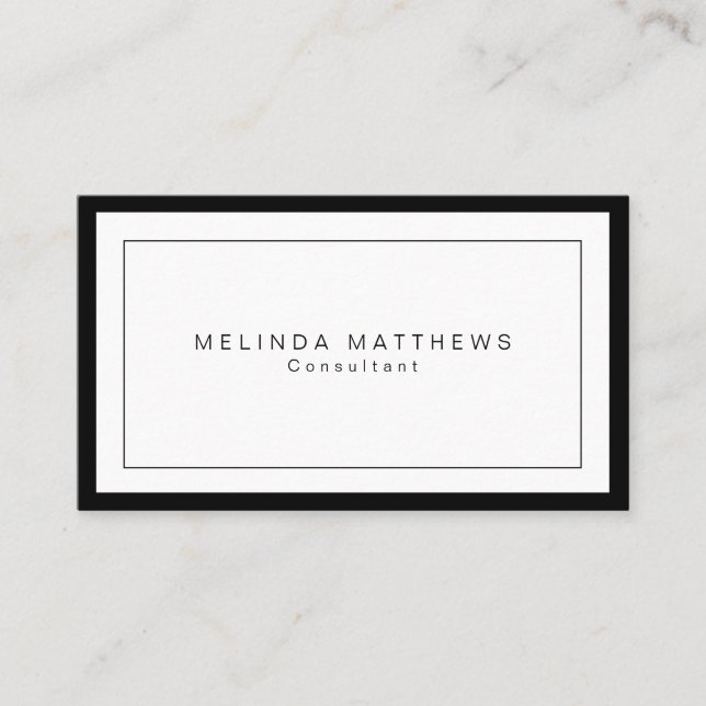 Tarjeta De Visita Profesional simple moderno elegante de lujo negro (Anverso)
