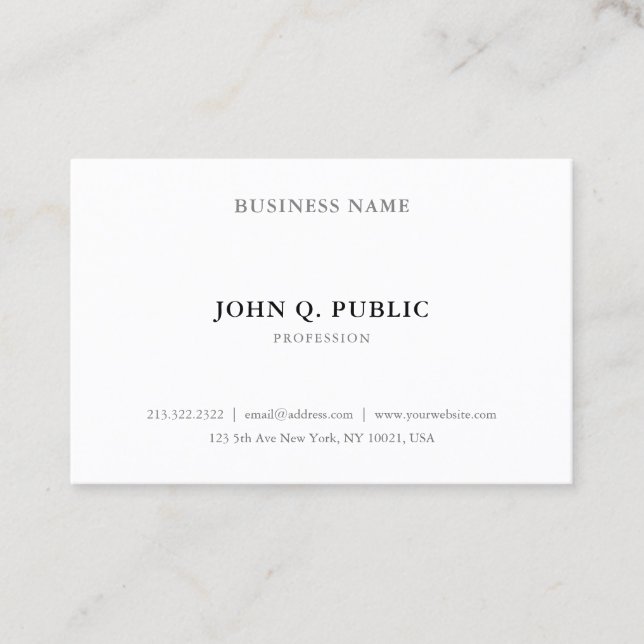 Tarjeta De Visita Profesional simple moderno minimalista elegante (Anverso)