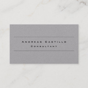 Tarjeta De Visita Profesional simple y gris Minimalista