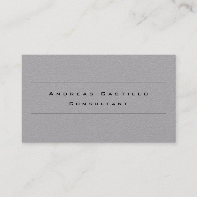 Tarjeta De Visita Profesional simple y gris Minimalista (Anverso)