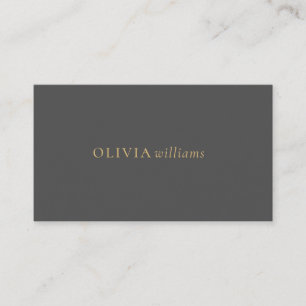 Tarjeta De Visita Profesional simple y grisáceo de oro minimalista