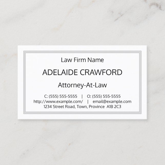 Tarjeta de visita profesional simple y legal (Anverso)
