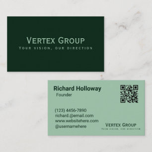 Tarjeta De Visita Profesional Sleek Moderno Negrita Oscura Verde Lim
