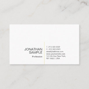 Tarjeta De Visita Profesional Sleek moderno y creativo oro blanco