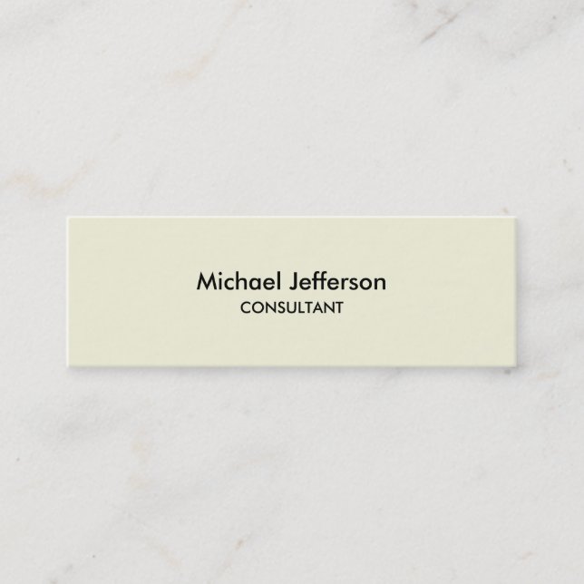 Tarjeta de visita profesional Slim Plain Beige (Anverso)