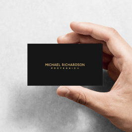 Tarjeta De Visita Profesional sofisticado de Masculina de Oro Negro