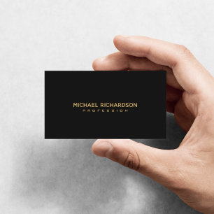 Tarjeta De Visita Profesional sofisticado de Masculina de Oro Negro