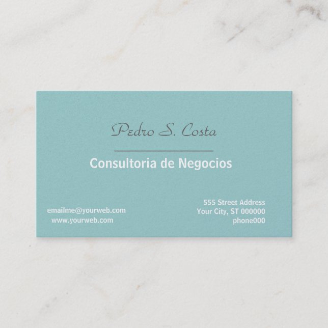 Tarjeta De Visita Profesional suave/azul de la empresa del consultor (Anverso)