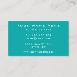 Tarjeta de visita profesional turquesa blanca mode